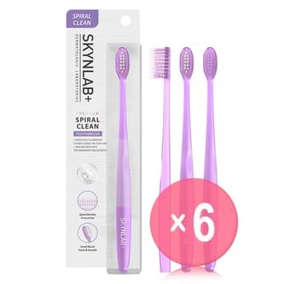 Skynlab - Premium Spiral Clean Toothbrush Purple (x6) (Bulk Box)