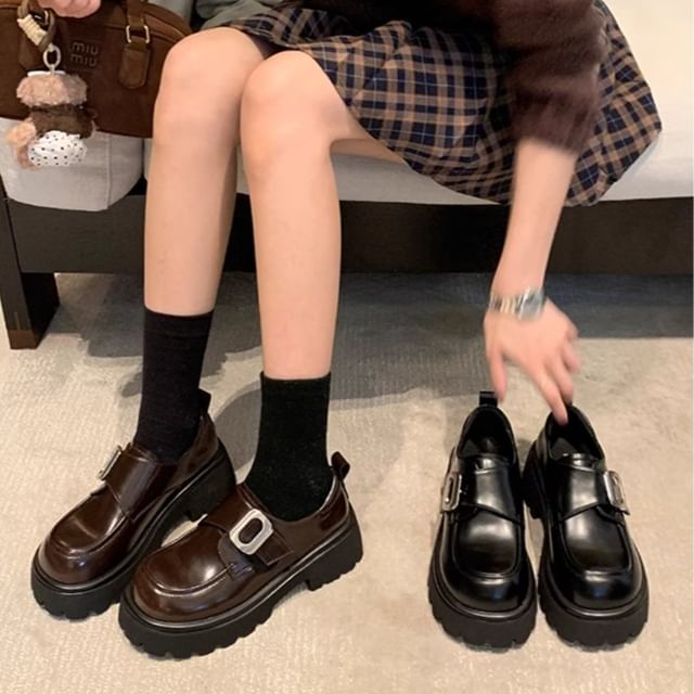 FRAISO-Platform Buckled Shoes