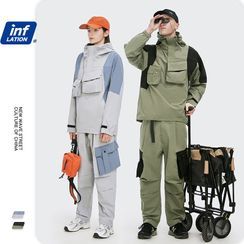 Newin - 男女款機能拼接立體口袋連帽外套 / 工裝直筒褲 Newin - 男女款機能拼接立體口袋連帽外套 / 工裝直筒褲