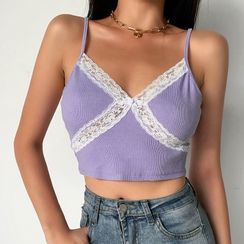 Honet - Lace Trim Camisole Top Honet - Lace Trim Camisole Top