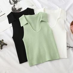 Oneiroi - Collared Knit Tank Top Oneiroi - Collared Knit Tank Top