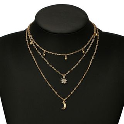 Yongge - Moon Pendant Layered Necklace Yongge - Moon Pendant Layered Necklace