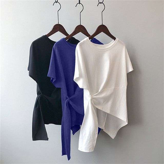 Everose-Short-Sleeve Asymmetrical T-Shirt