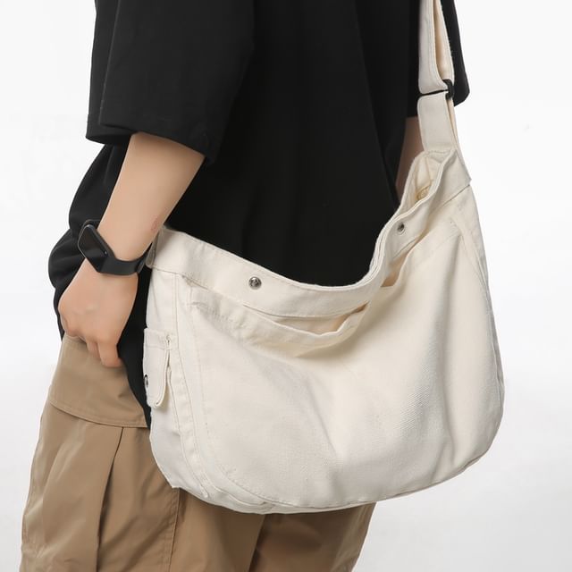 Melois-Plain Canvas Crossbody Bag