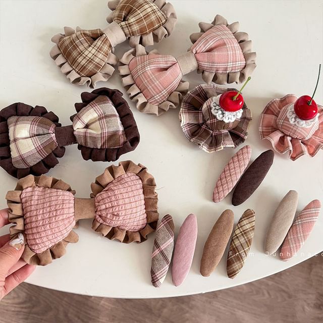 Mentosi-Plaid Hair Clip Set