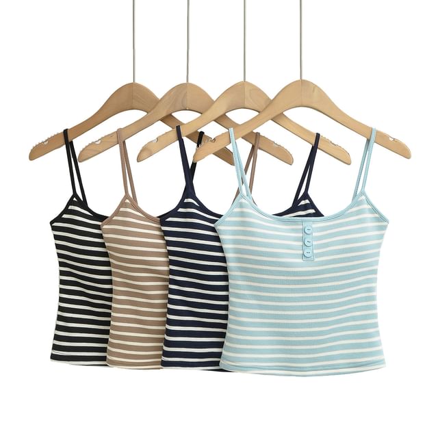 Asiris-Scoop Neck Striped Camisole Top