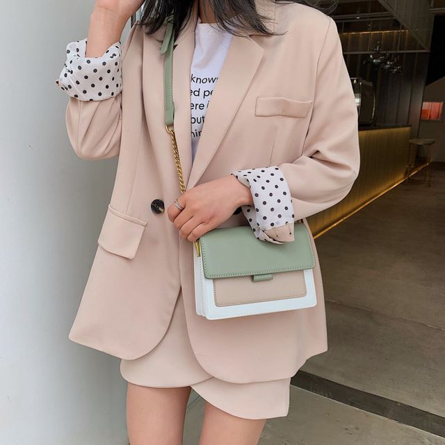 NewTown-Faux Leather Crossbody Bag