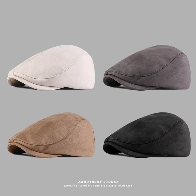 Raconteur-Faux Suede Flat Cap