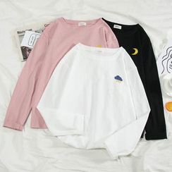 Annyoung - 長袖刺繡T裇 Annyoung - 長袖刺繡T裇