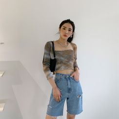 PPGIRL - Distressed Denim Shorts PPGIRL - Distressed Denim Shorts