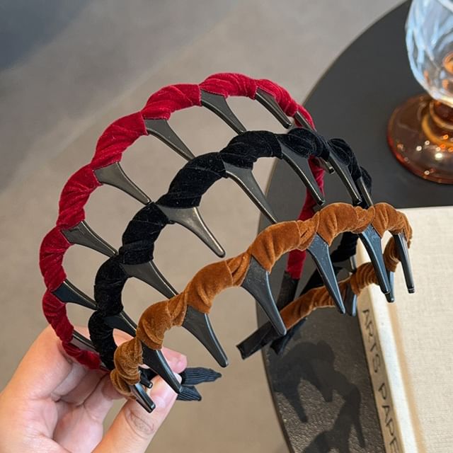 Kiren-Ruched Velvet Headband