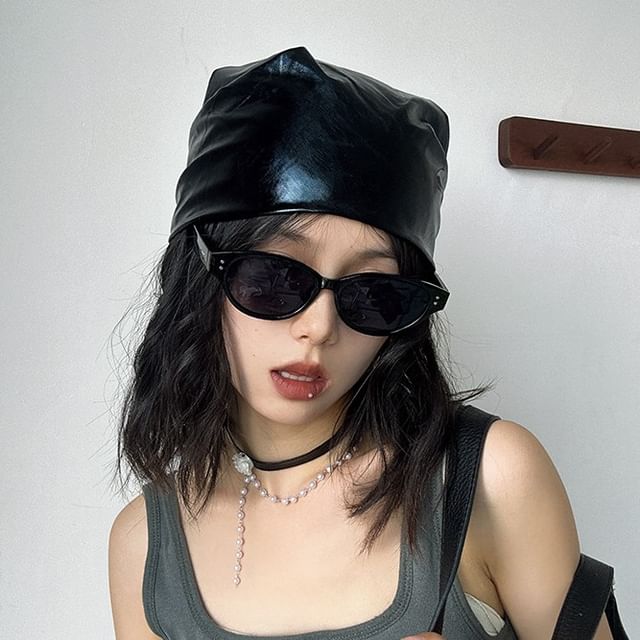 Fireflicka-Faux Leather Headscarf