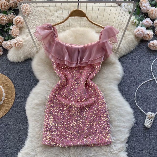 rose gold short dress Sassy Shortcake The Flirty Foil Rose Gold Dress