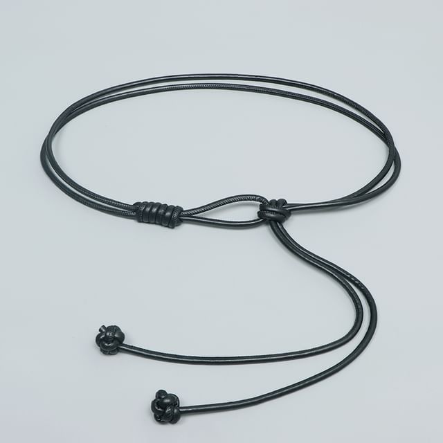 Poyol-Knot Faux Leather String Belt