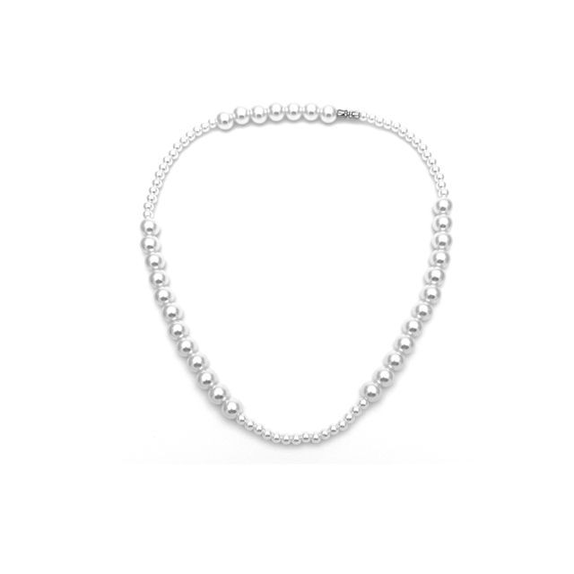 Black Degree Faux Pearl Necklace YesStyle