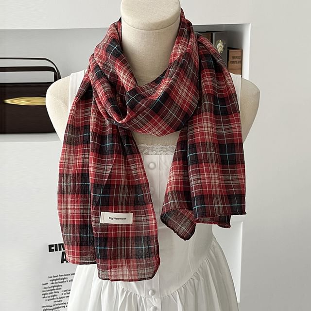 4-4 STUDIO-Plaid Light Scarf