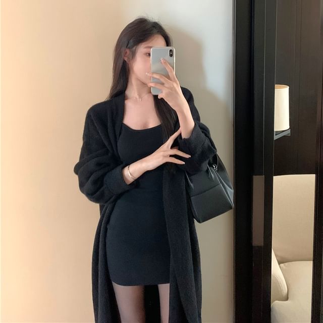 black bodycon dress with cardigan Women's Blue Bodycon Dress Sleeveless Mini