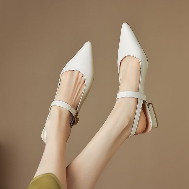 Cinnabelle-Pointed Toe Slingback Mary Jane Shoes