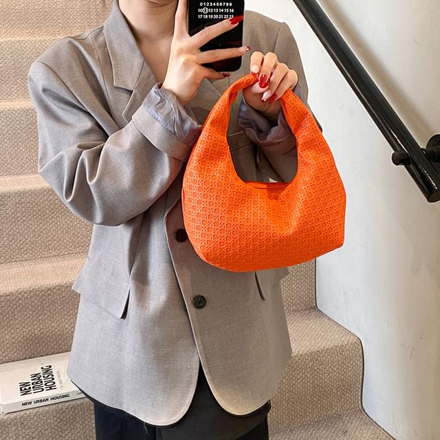 Mulgam-Plain Faux Leather Tote Bag