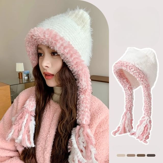 Hatrix-Tassel Knit Trapper Hat