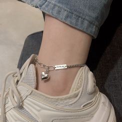 Fireflicka - 925 Sterling Silver Heart Anklet Fireflicka - 925 Sterling Silver Heart Anklet
