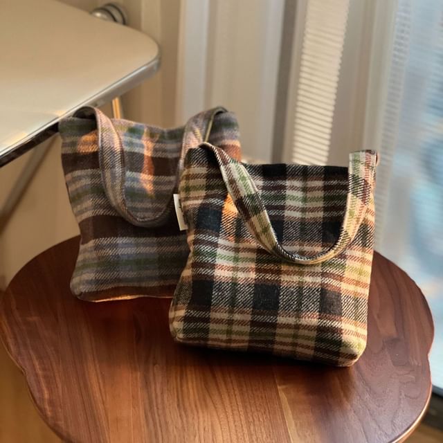 Basaran-Plaid Shoulder Bag