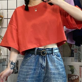 plain crop tee