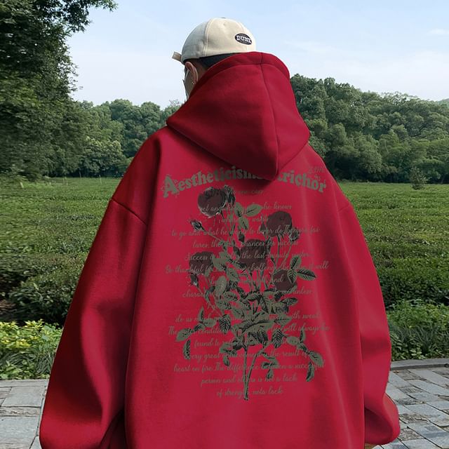 FOEV Floral Print Hoodie YesStyle