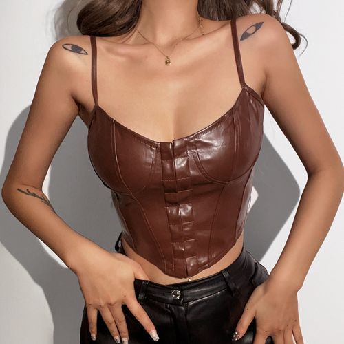 leather look bustier top