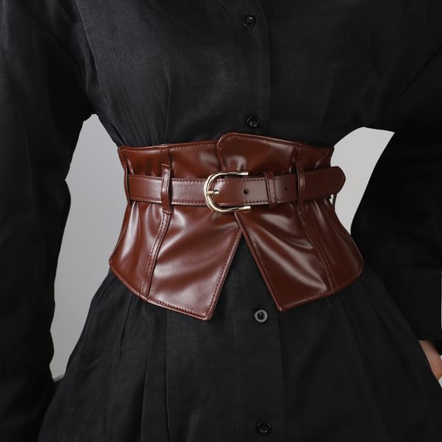 L　jean frill belt SANSTHS Women Faux Leather Chic Belts for Jeans Pants
