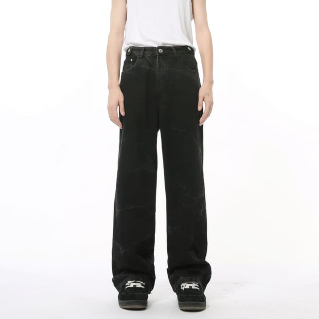 FAERIS-Mid Rise Washed Loose Fit Jeans
