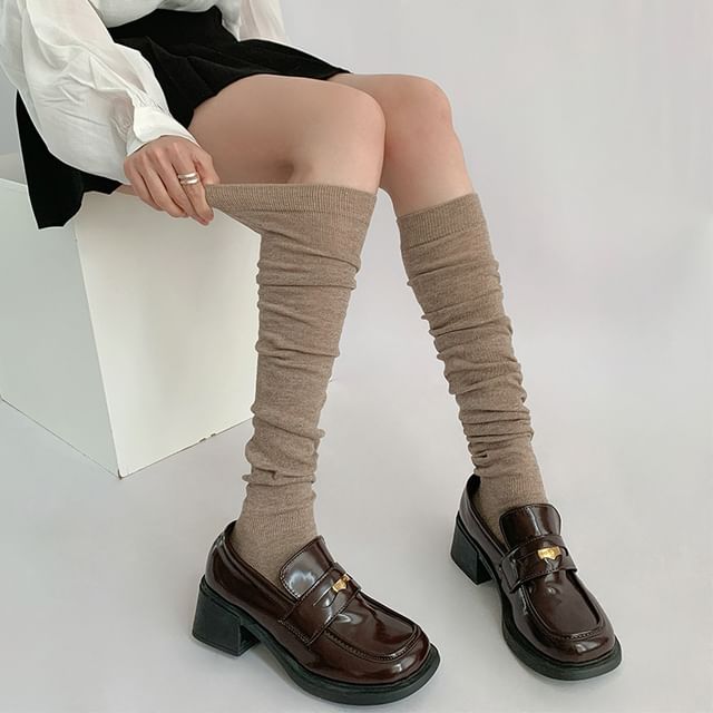 Desperim-Plain Knee High Socks