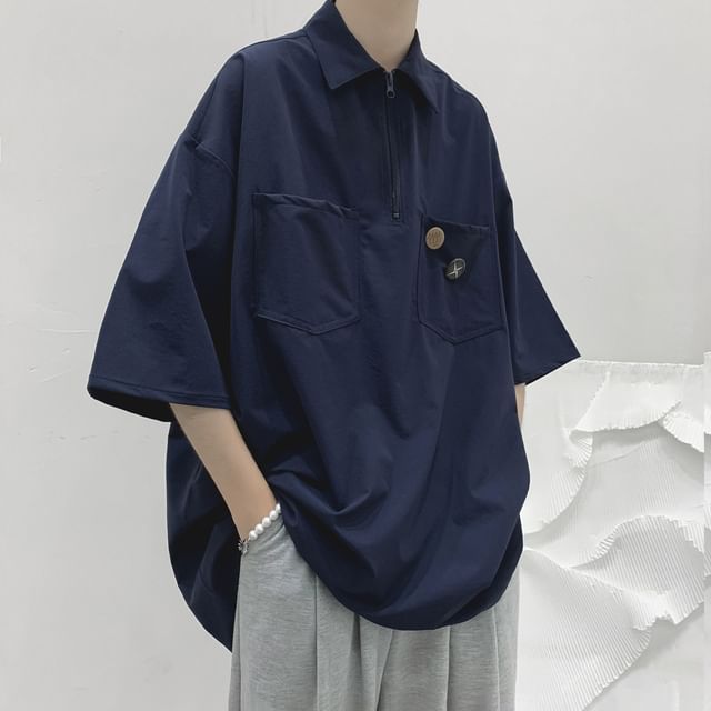 Cowpow-Elbow-Sleeve Plain Overhead Shirt