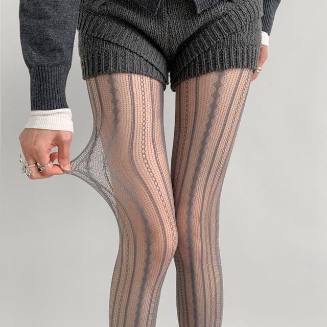 Desperim-Sheer Jacquard Tights