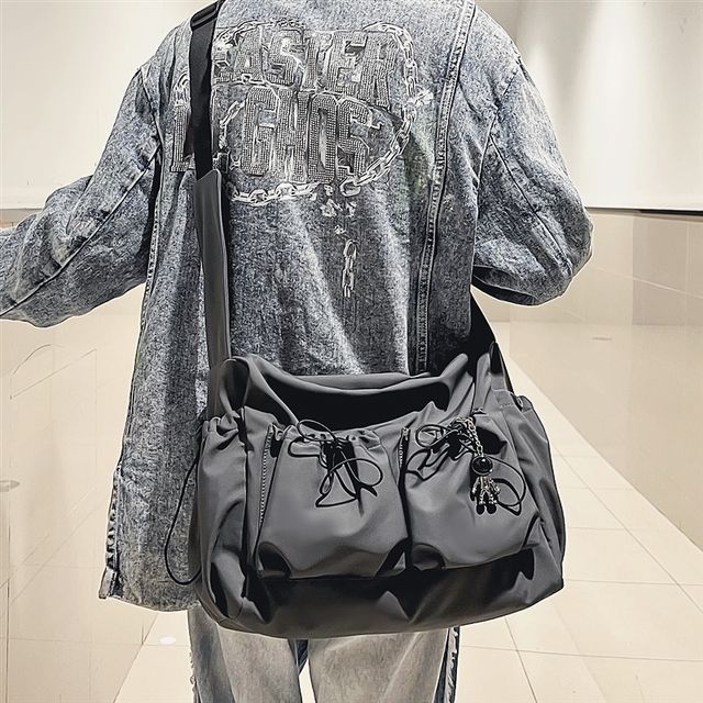 SUNMAN-Plain Multi-Section Crossbody Bag