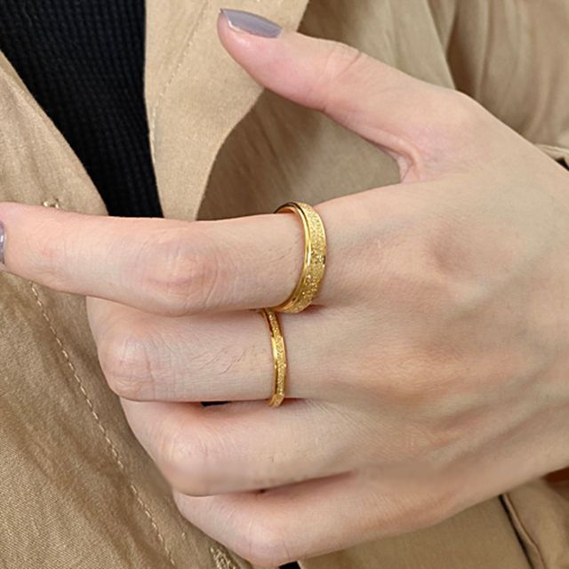 Betsuno-Frosted Stainless Steel Ring various designs