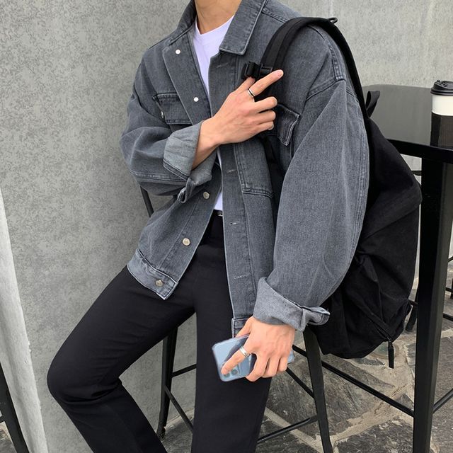MRCYC-Washed Button-Up Denim Jacket