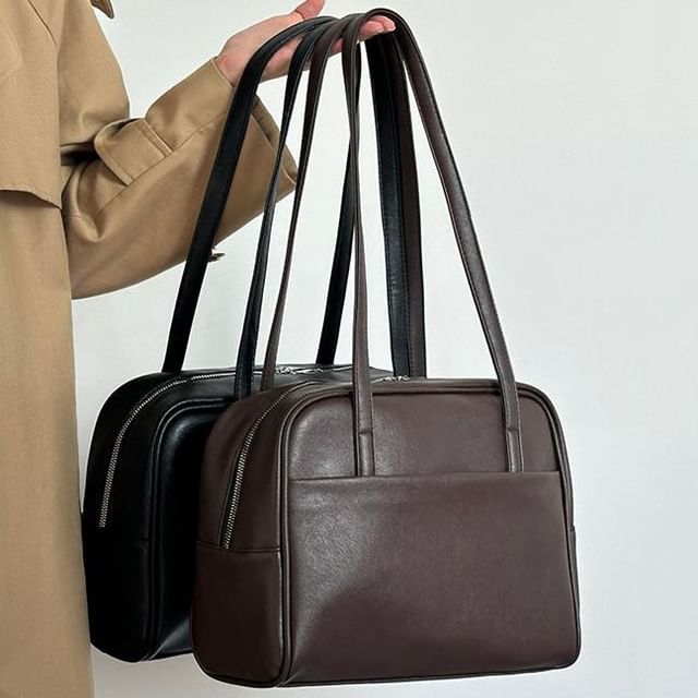 Bolso-Faux Leather Boston Bag