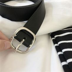 Minerva - Square Buckle Genuine Leather Belt