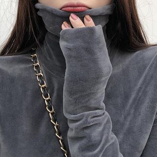 womens chunky roll neck jumper