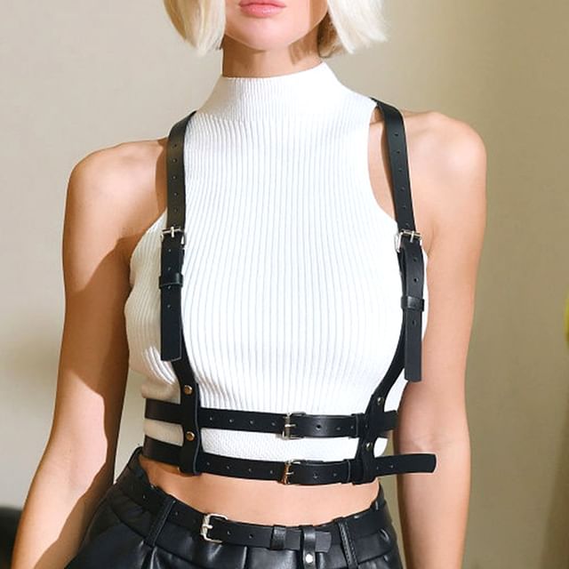 SURELIN-Faux Leather Body Harness