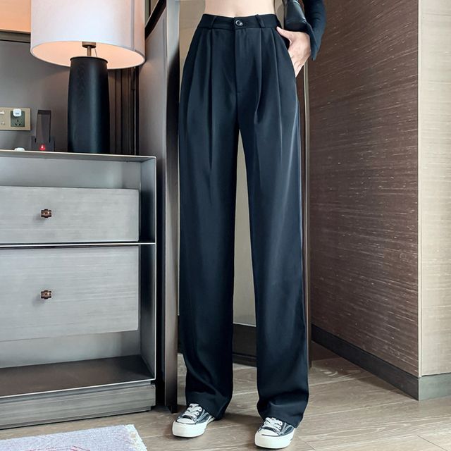 Shinobu High Waist Loose Fit Dress Pants YesStyle