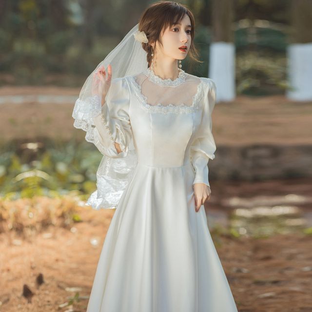 long sleeve midi a line dress Elegant Long Sleeve A-Line Midi Dress for Women – Soft Stretch Fabric –  FineLook
