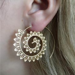 Yongge - Leaf Spiral Alloy Earring