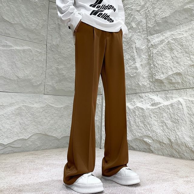 Freehop - High Waist Plain Flared Dress Pants | YesStyle