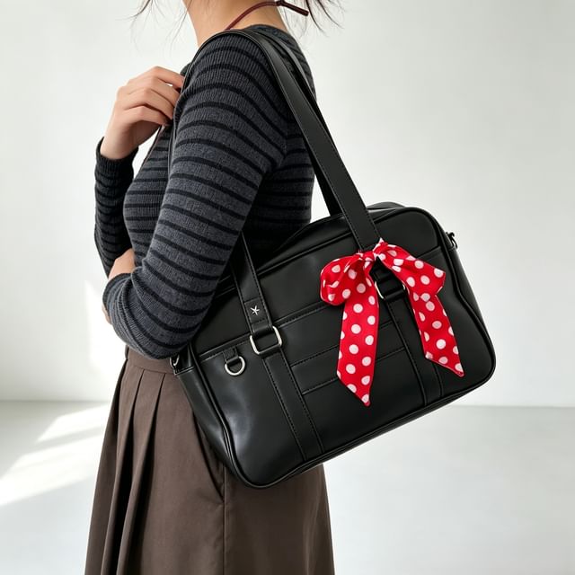 Indenis-Borsa in Ecopelle con Borchie a Forma di Stella