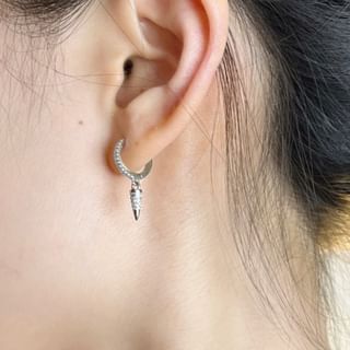 PANGU-Stud Rhinestone Drop Huggie Earring