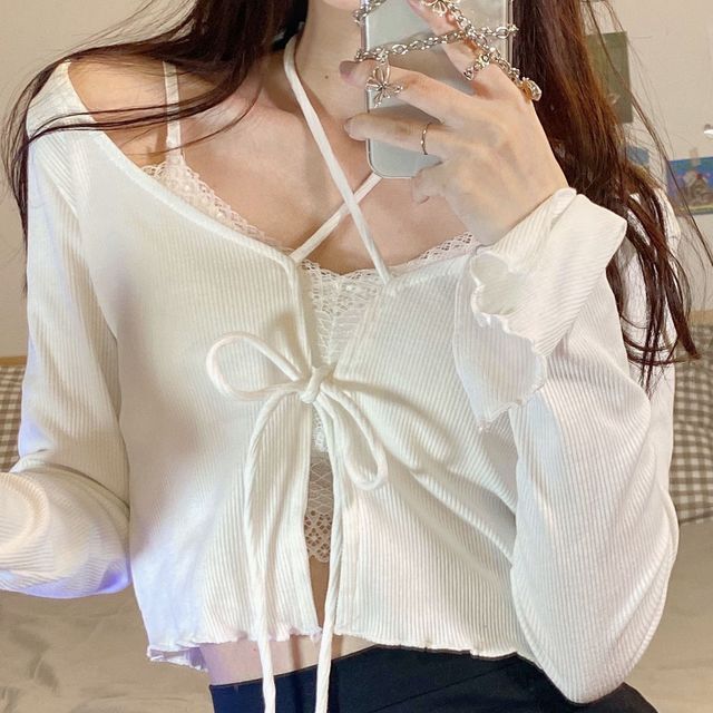 Avox - Cropped Lace Camisole Top / Lace 