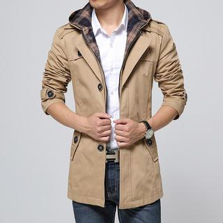 Bay Go Mall - Hooded Single-Breasted Coat | YesStyle