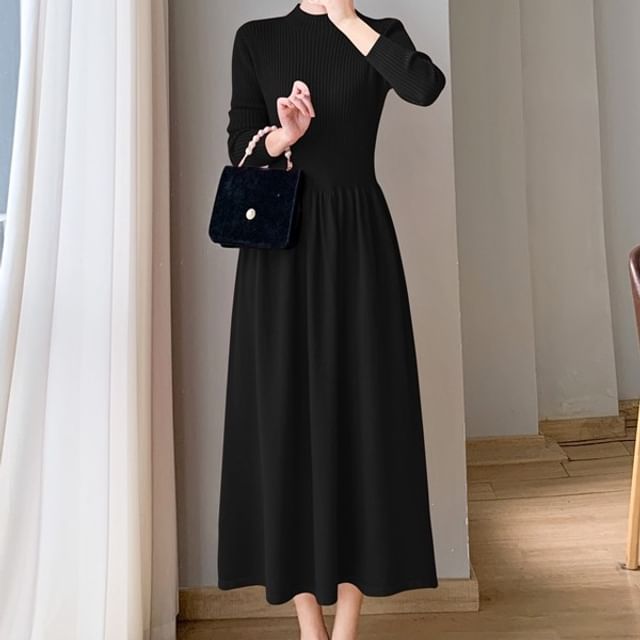 blue dress for baby girl Alison Black Square-Neck A-Line Midi Dress – Club L London main image 1